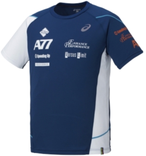 【ASICS/アシックス】 A77 Tシャツ インディゴxホワイト メンズ アシックス